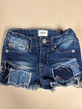 Hudson Jeans Distressed Dark Blue Denim Kids Shorts